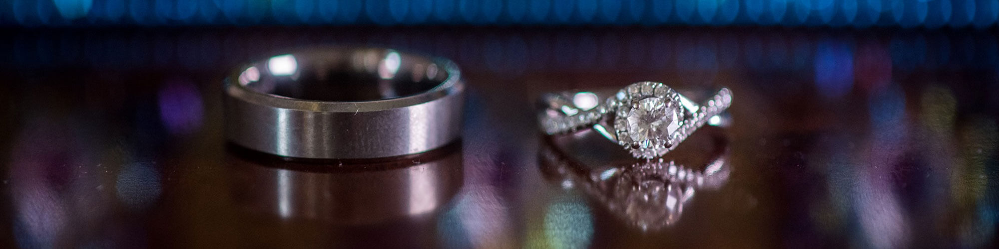 Man and woman's wedding rings